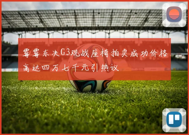 霉霉东决G3观战座椅拍卖成功价格高达四万七千元引热议